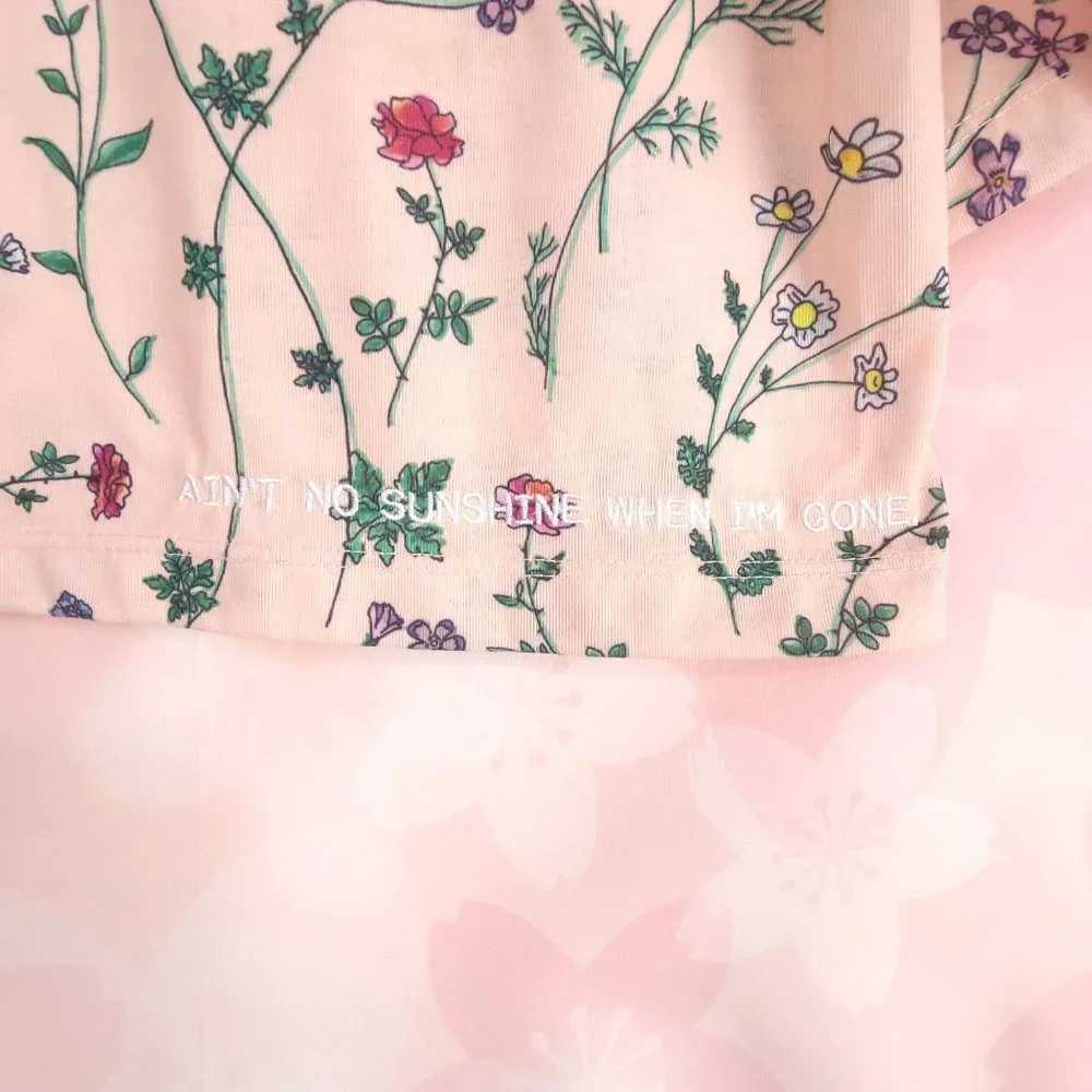 Adidas Originals Top Shirt Cropped Floral Aint No Sunshine Gym Casual Size XS - Picture 6 of 8